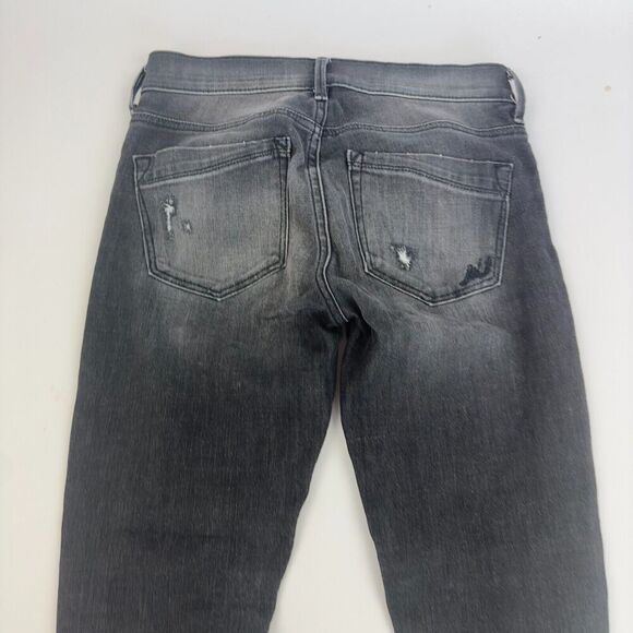 Express Jeans Mia Mid Rise Legging Skinny Gray Distressed Stretch Size 0R - Picture 10 of 12